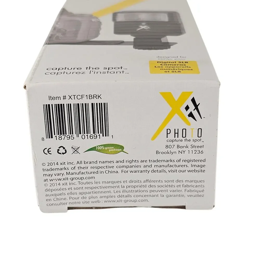 Xit XTDF Digital Slave Flash with Bracket for DSLR SLR Cameras New Open Box
